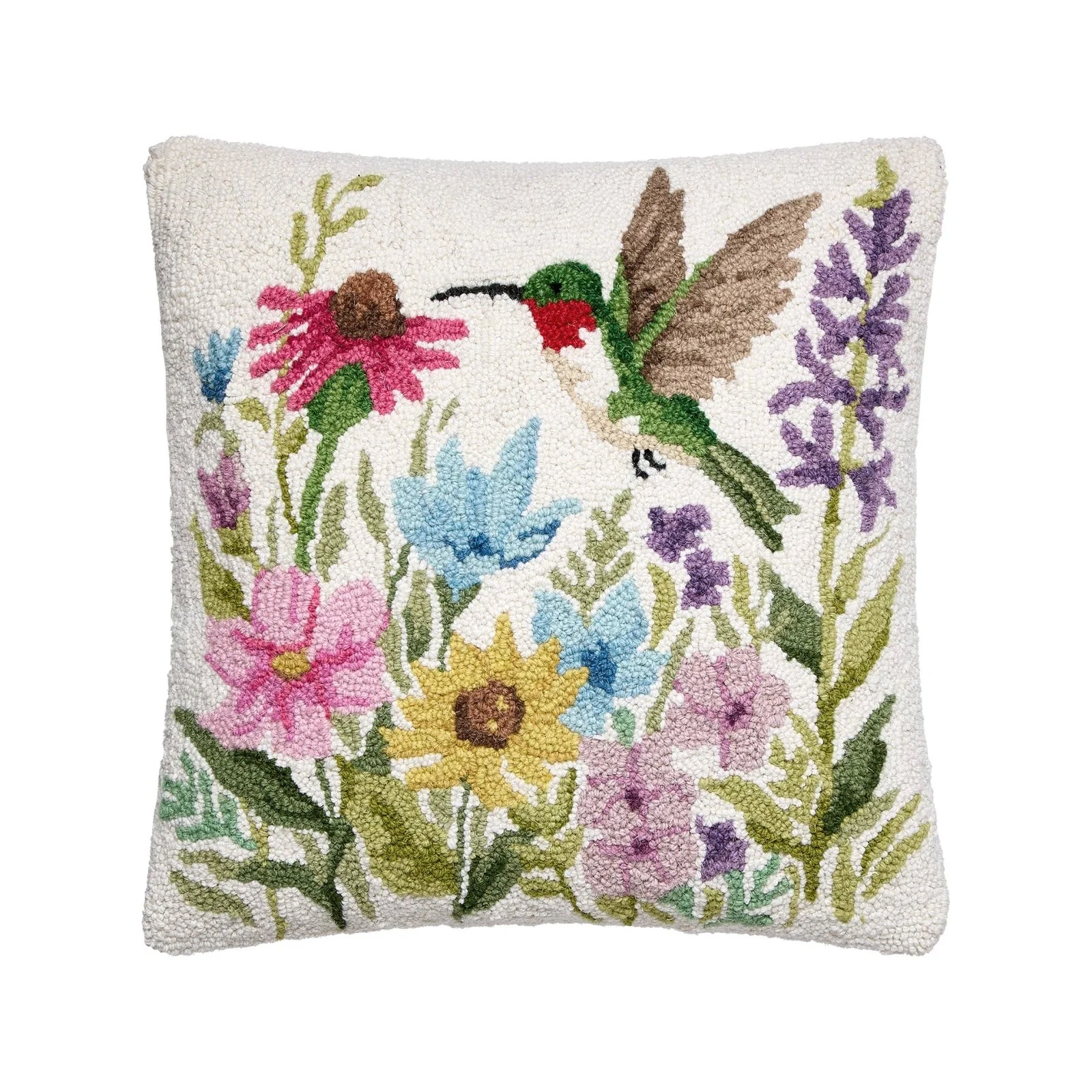Hummingbird Wildflower Hook Pillow